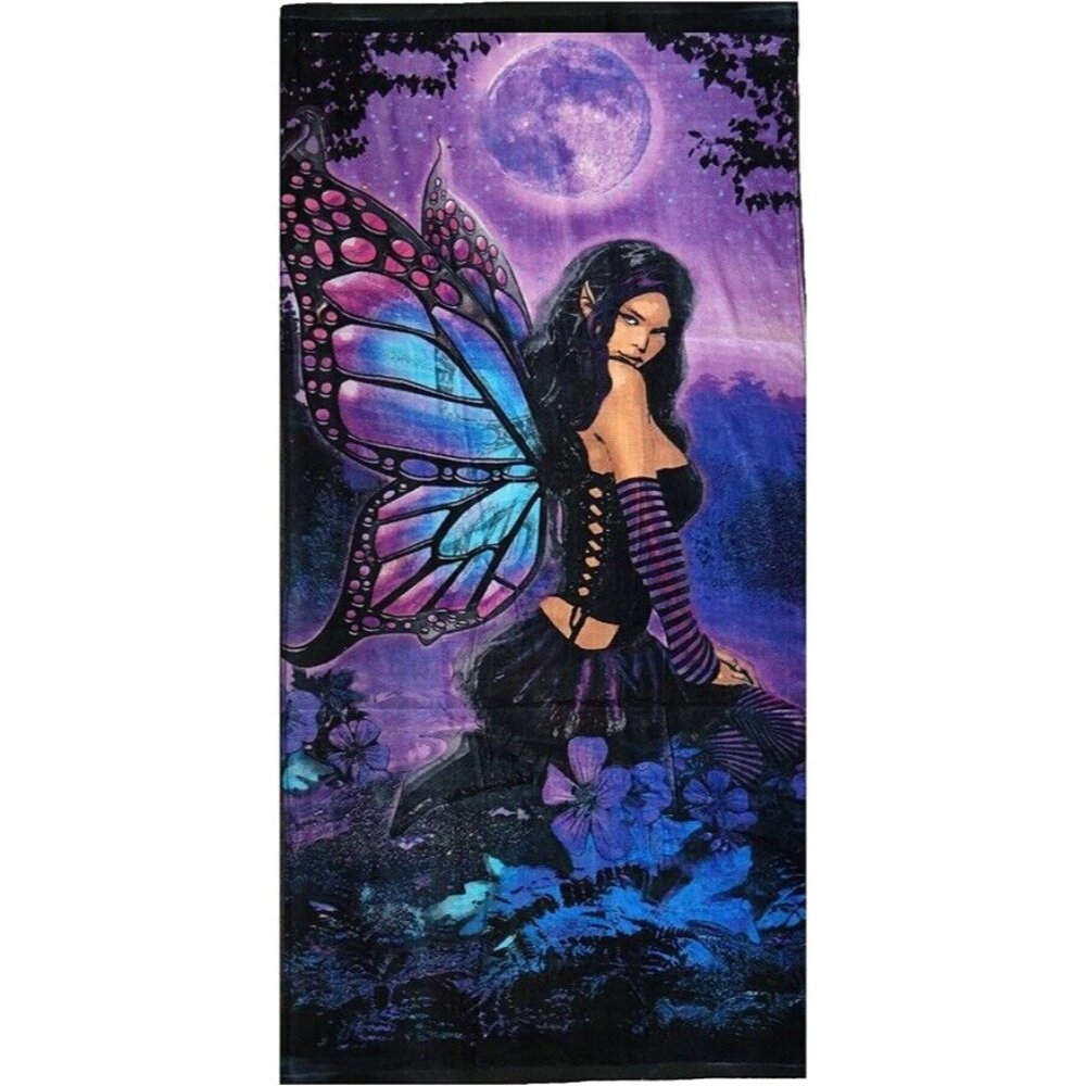 New Full Moon Fairy Purple Beach Bath Pool Gift Towel Woman Butterfly Wings Sexy